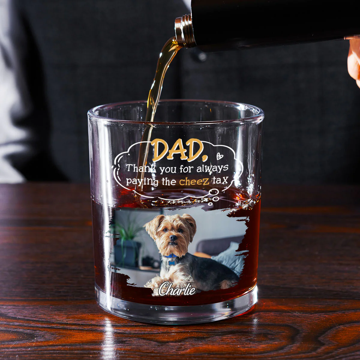 Paying It All Photo - Personalized Custom Whiskey Glass - Image 2