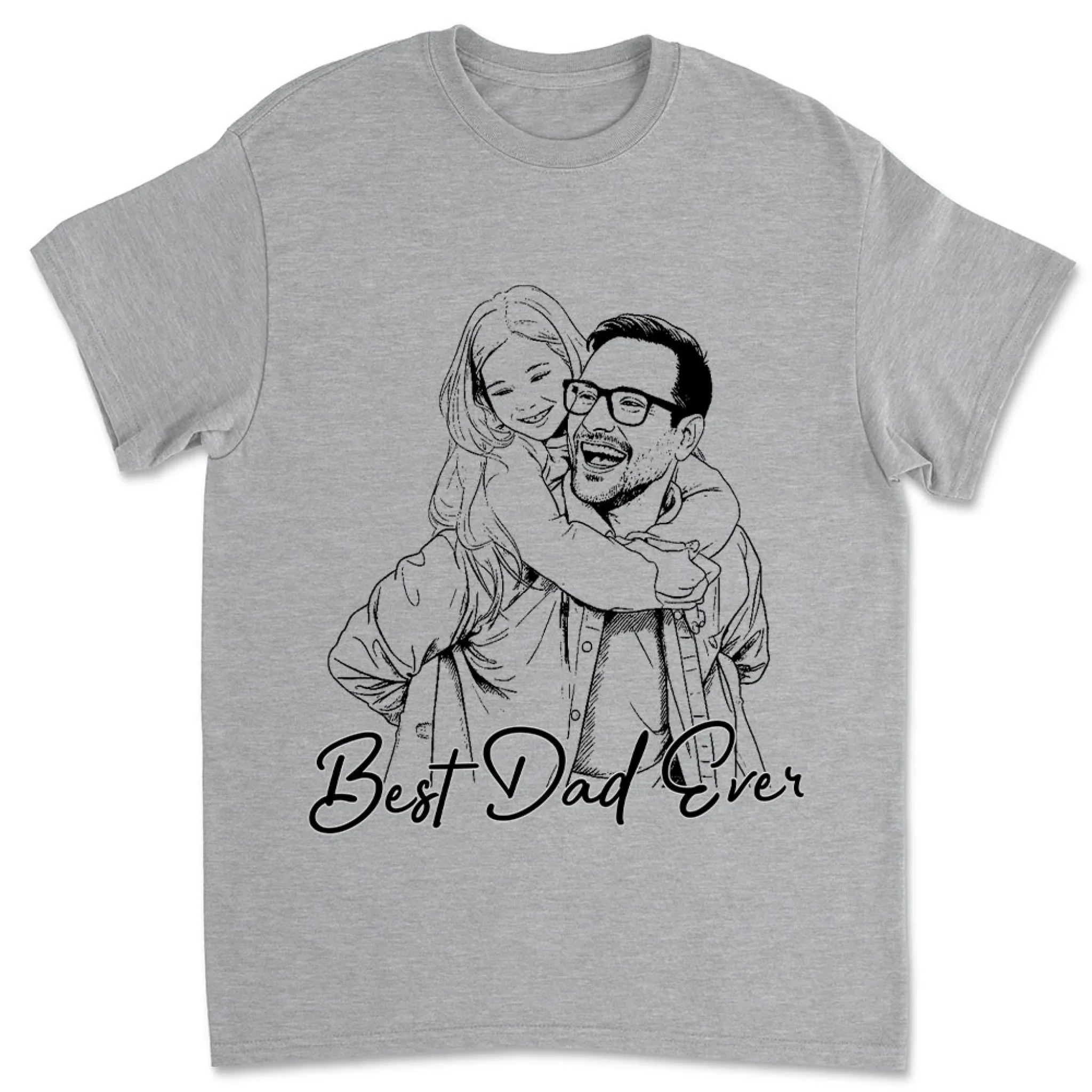 Pencil Sketch Best Dad Grandpa Ever - Personalized Custom Shirt