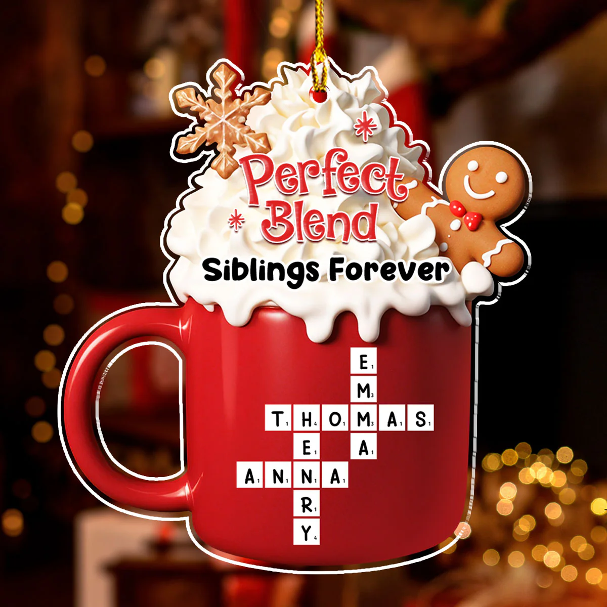 Perfect Hot Cocoa - Personalized Custom Acrylic Ornament - Image 3