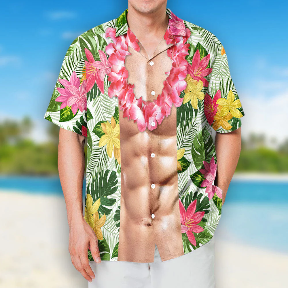 Ahola Funny Abs - Personalized Custom Hawaiian Shirt - Image 3