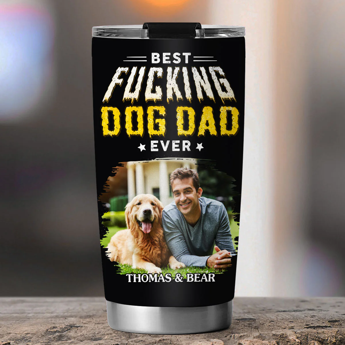 Pets Dad Champion Photo - Personalized Custom Tumbler