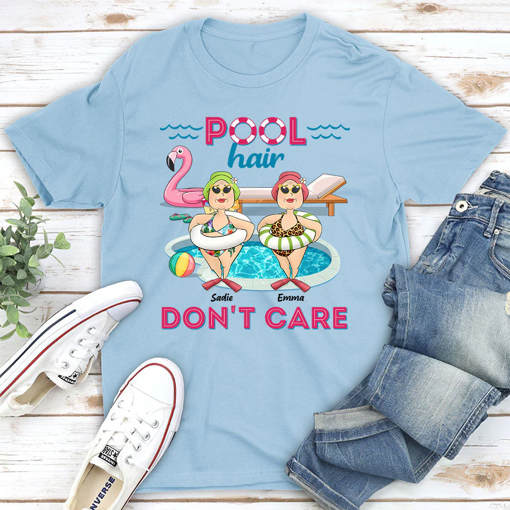 Pool Hair Do Not Care - Personalized Custom Shirt - Image 5