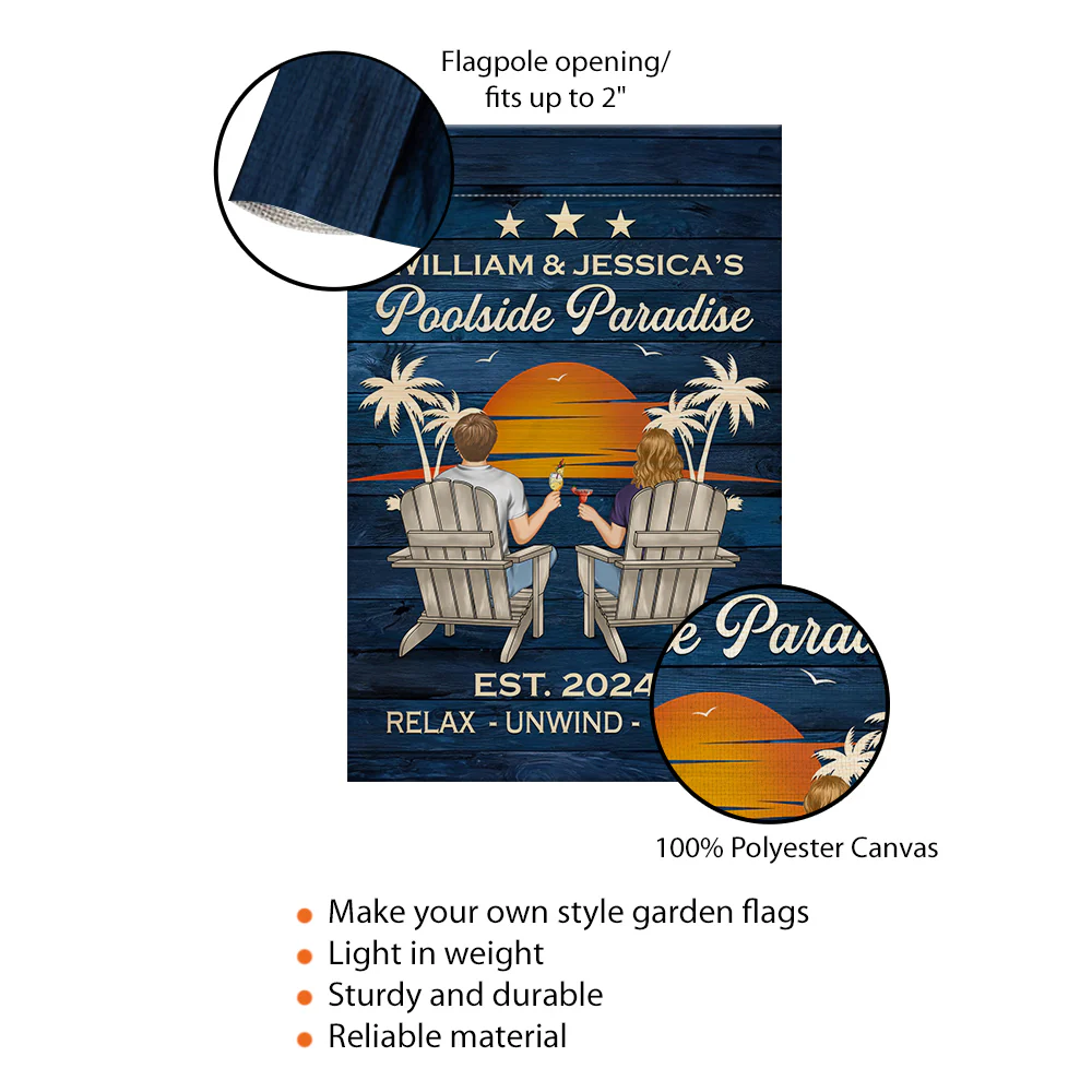 Poolside Paradise - Personalized Custom Flag - Image 6