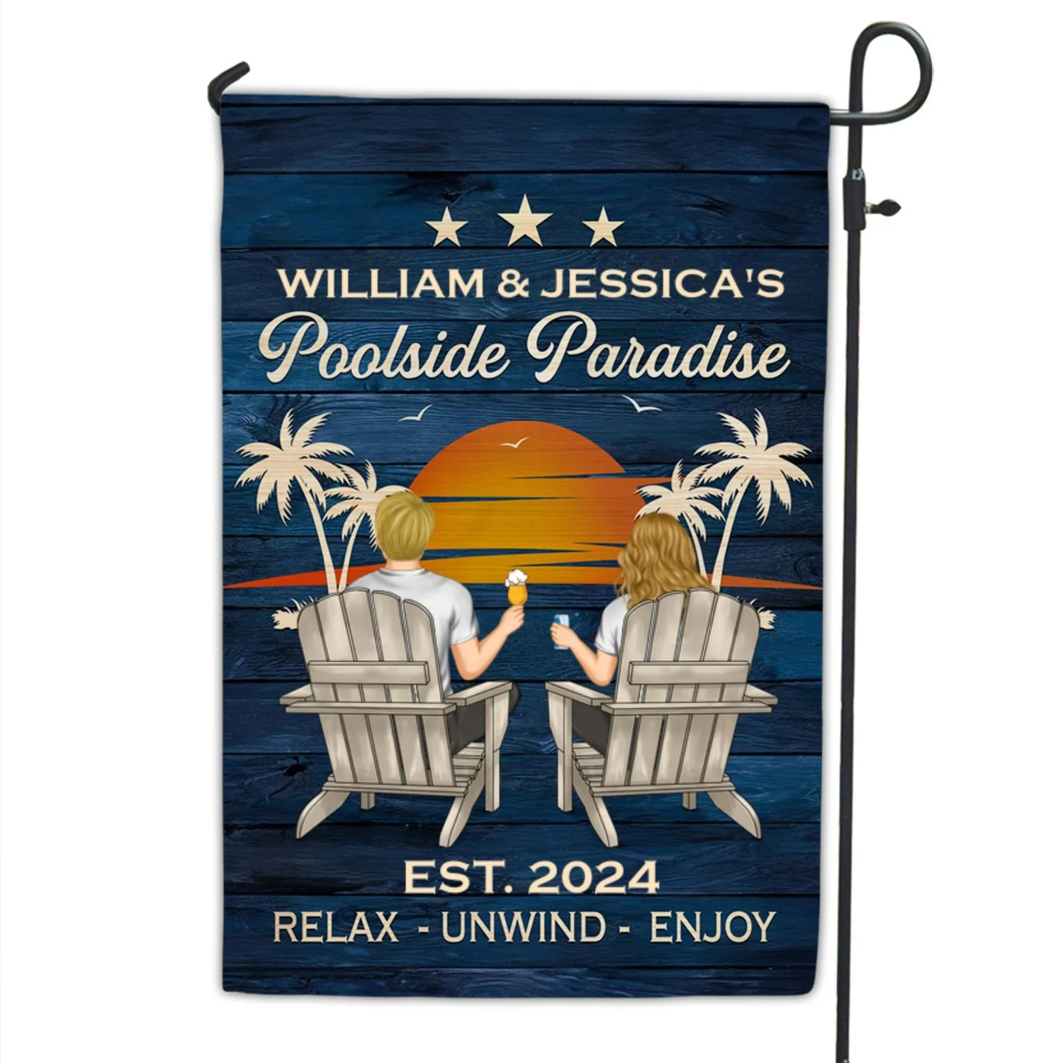 Poolside Paradise - Personalized Custom Flag - Image 7