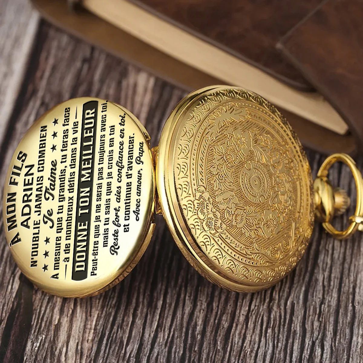 Pour Mon Fils Je Crois En Toi – Montre de Poche Personnalisée Sur Mesure - Image 2