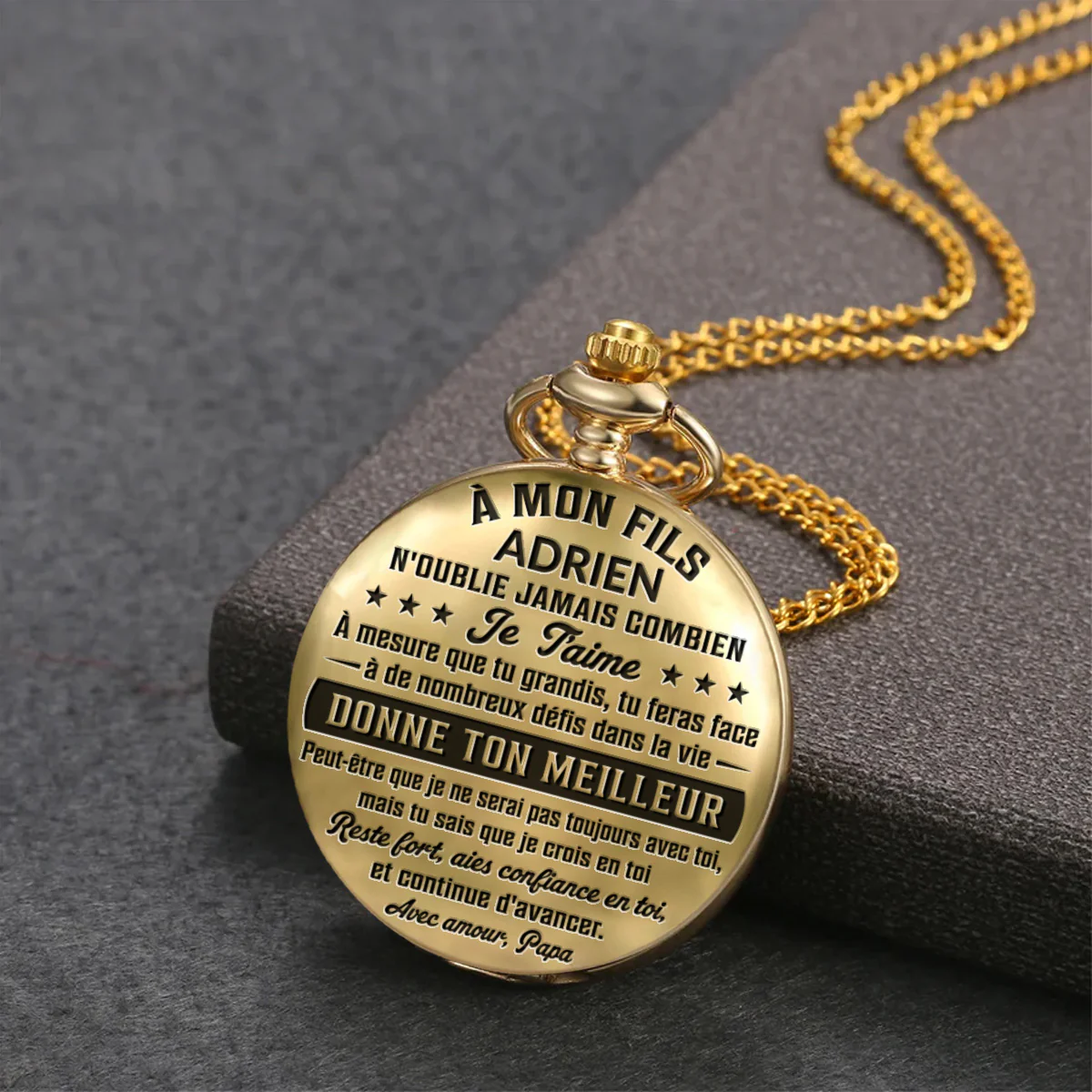 Pour Mon Fils Je Crois En Toi – Montre de Poche Personnalisée Sur Mesure - Image 4