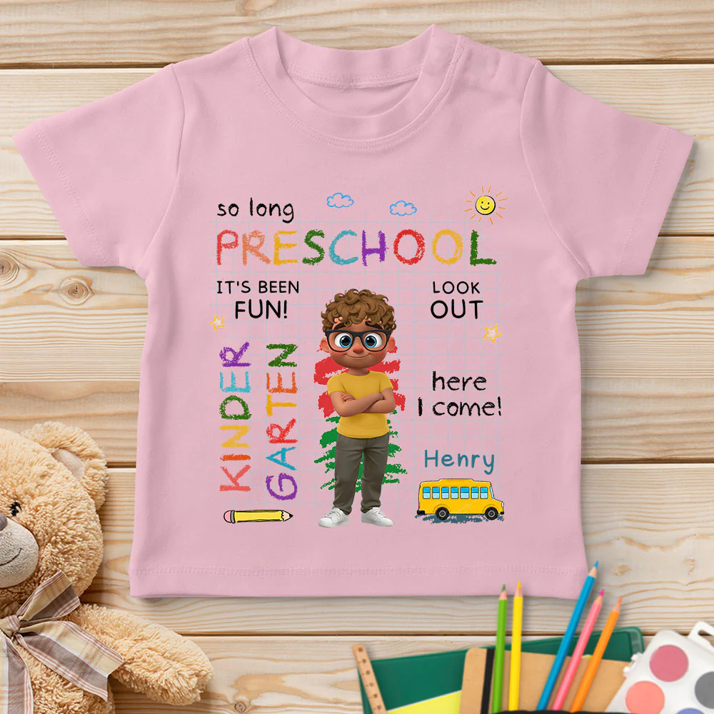 Preschool Was Fun - Personalized Custom Youth T-shirt - Image 4