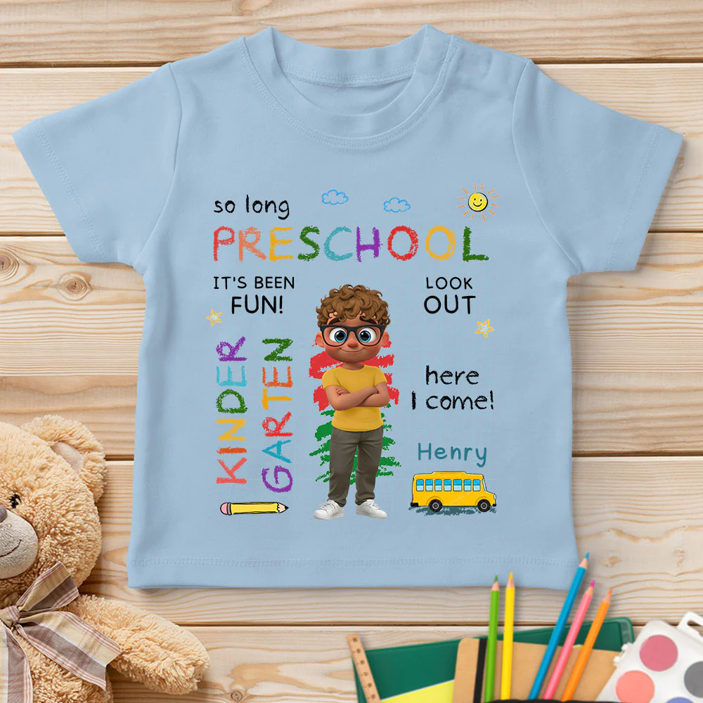 Preschool Was Fun - Personalized Custom Youth T-shirt - Image 5