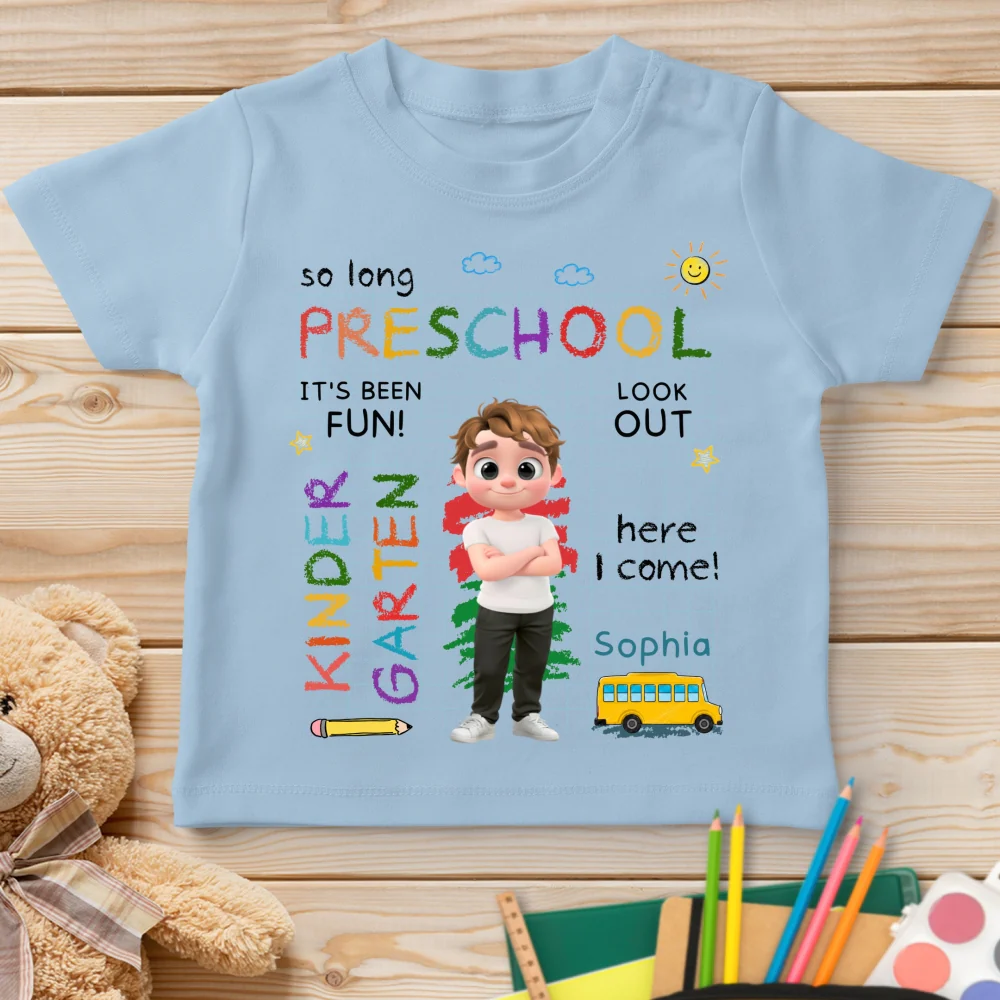 Preschool Was Fun - Personalized Custom Youth T-shirt - Image 7