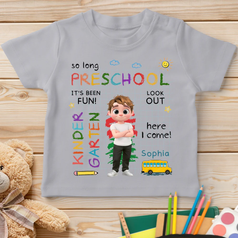 Preschool Was Fun - Personalized Custom Youth T-shirt - Image 8