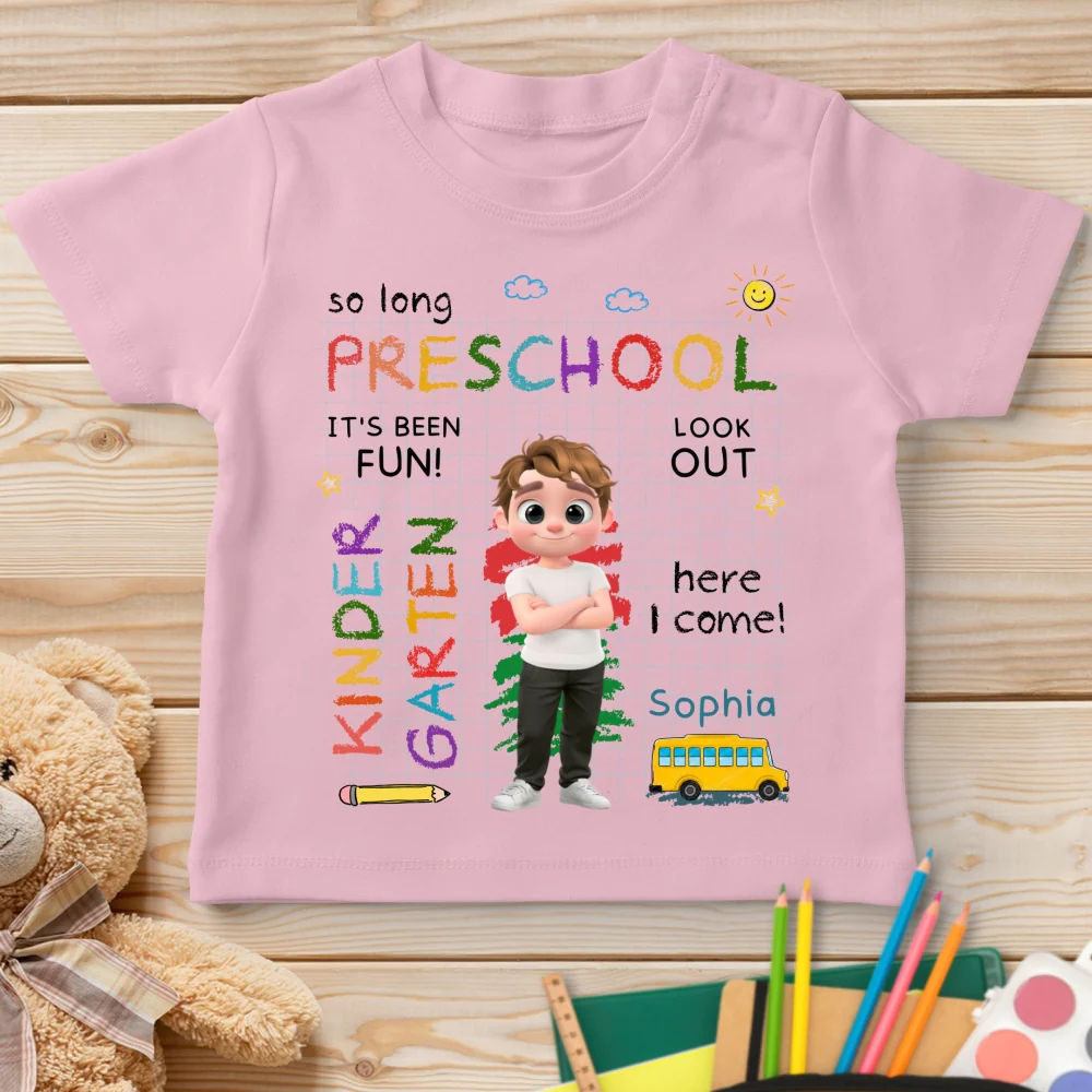 Preschool Was Fun - Personalized Custom Youth T-shirt - Image 9