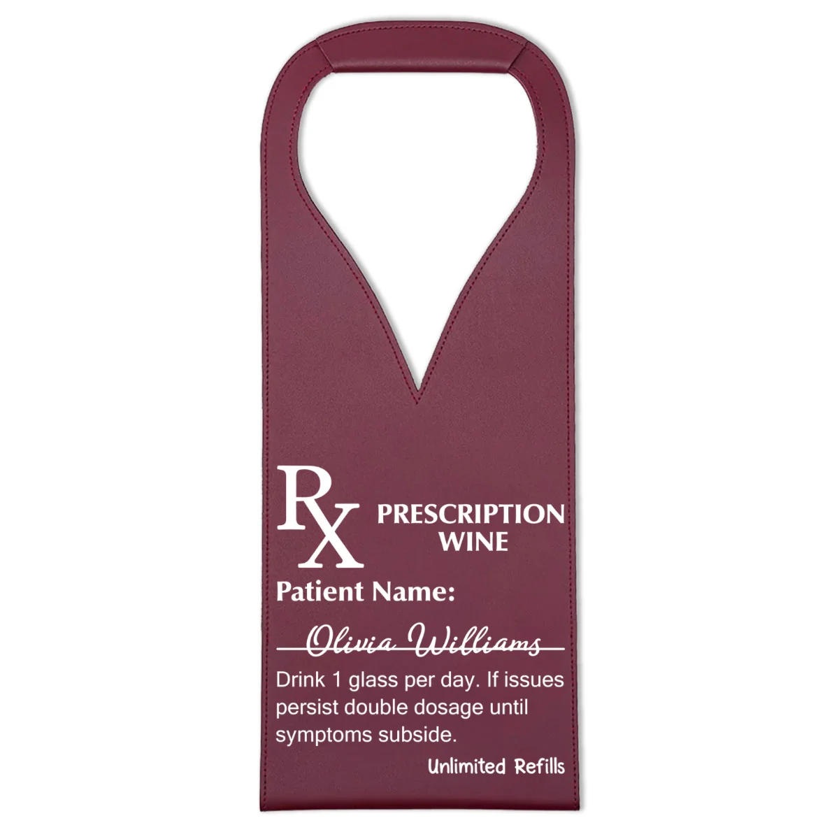 Prescription Wine - Personalized Custom Leather Wine Bag - Image 9