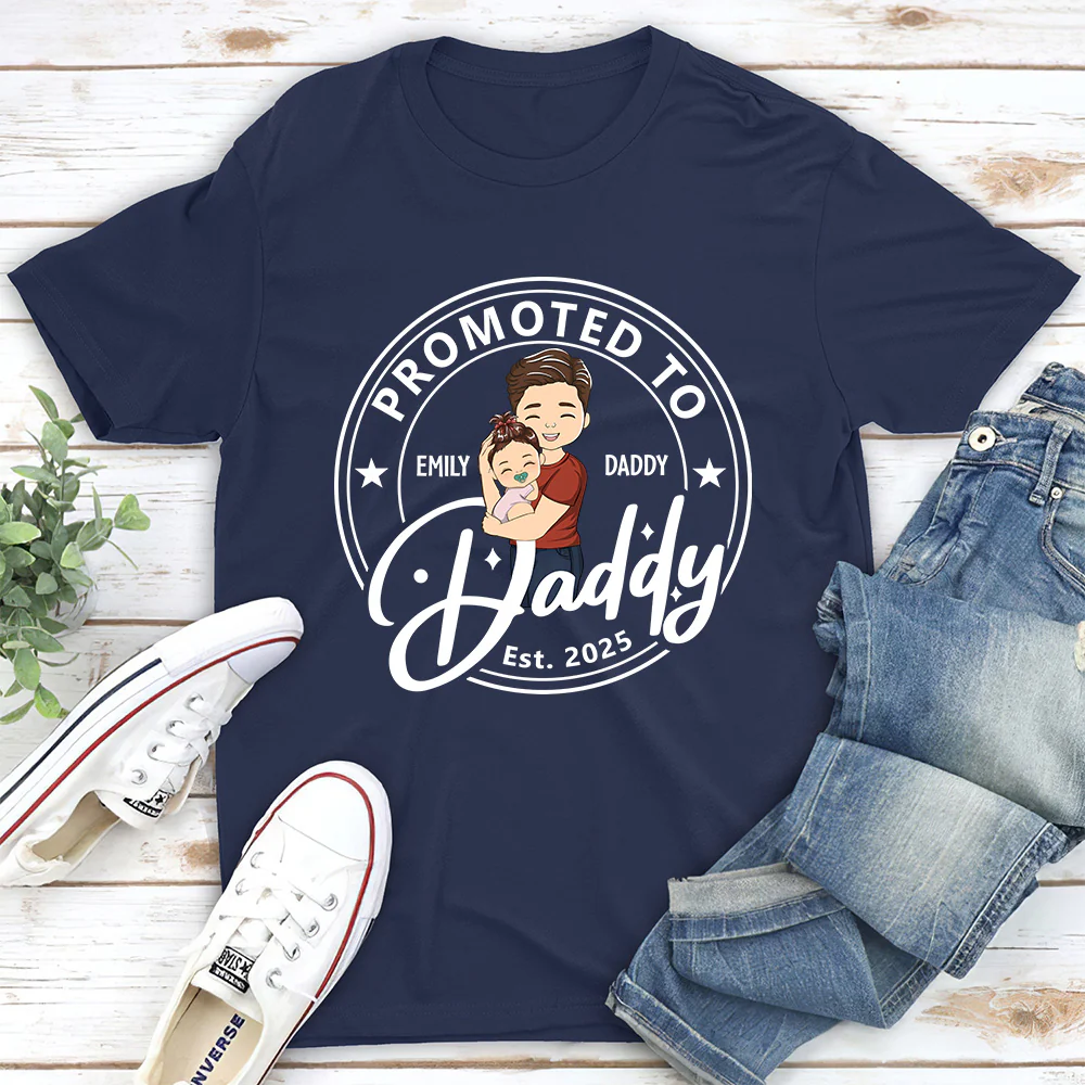 Promoted To Dad Mom - Personalized Custom Shirt - Image 3