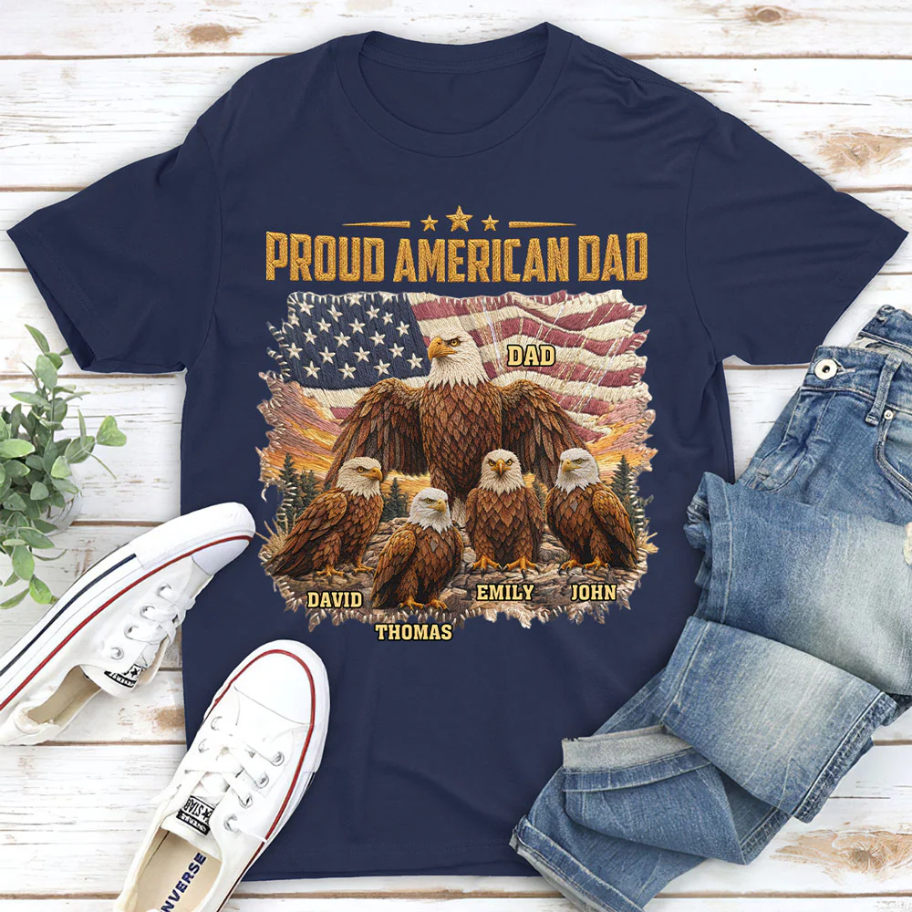 Proud Eagle Dad - Personalized Custom Shirt - Image 2