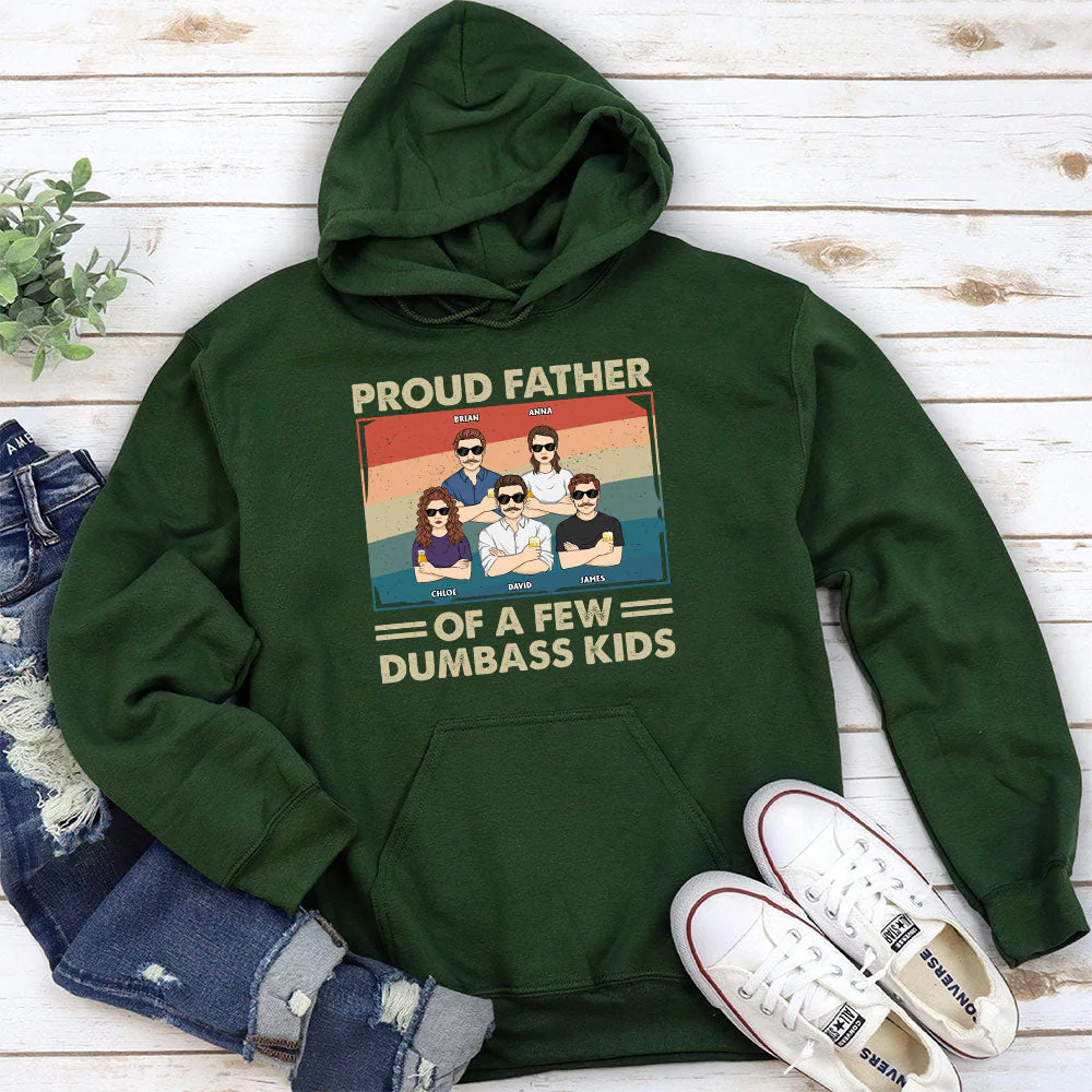 Proud Father Of A Few - Personalized Custom Hoodie - Image 4