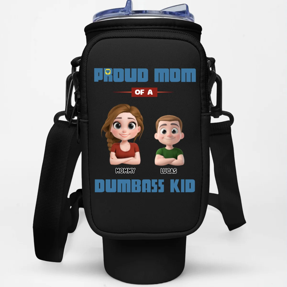 Proud Mom - Personalized Custom Water Bottle Carrier Bag - Image 13