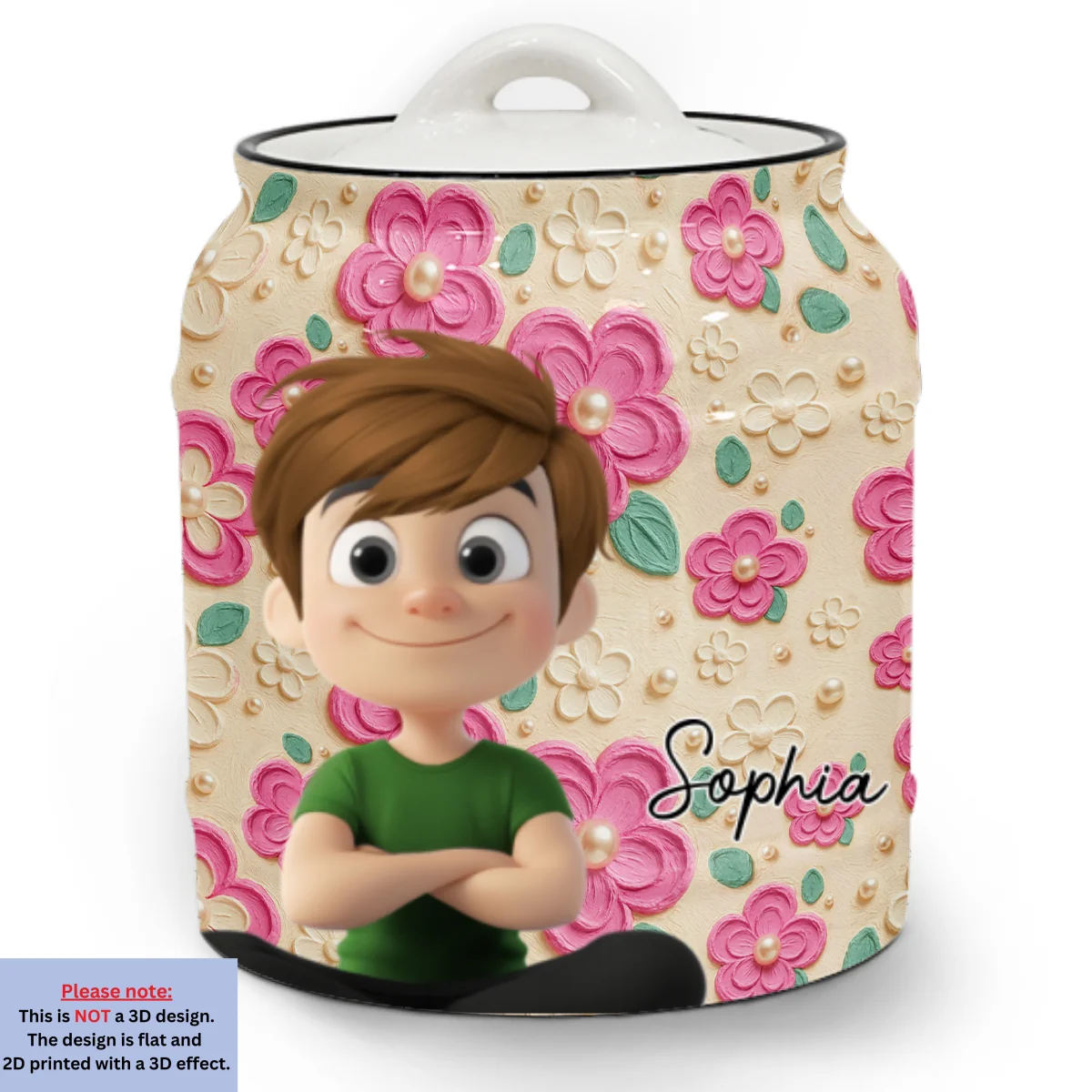 Proud Of Being Grandma - Personalized Custom 3D Inflated Effect Ceramic Jar - Image 6