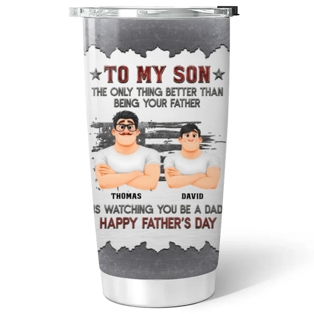 Proud Of My Son Be A Dad - Personalized Custom Tumbler - Image 5