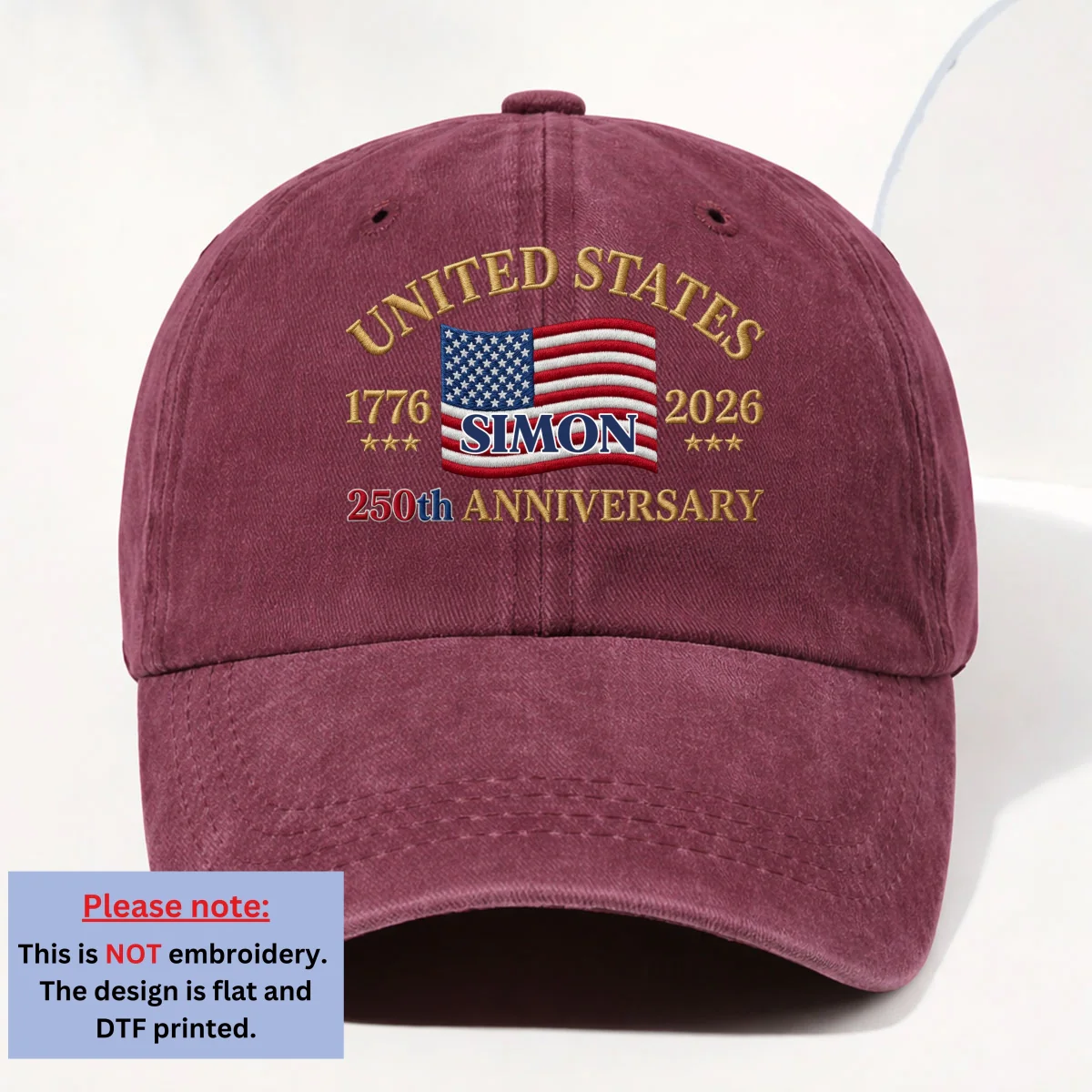 Proud To Be American - Personalized Custom Vintage Washed Denim Cap - Image 10