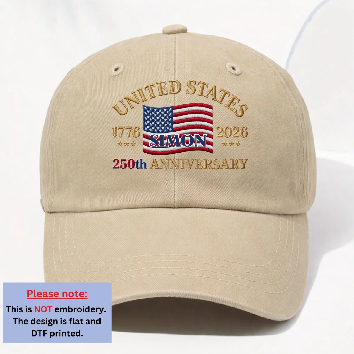 Proud To Be American - Personalized Custom Vintage Washed Denim Cap - Image 11