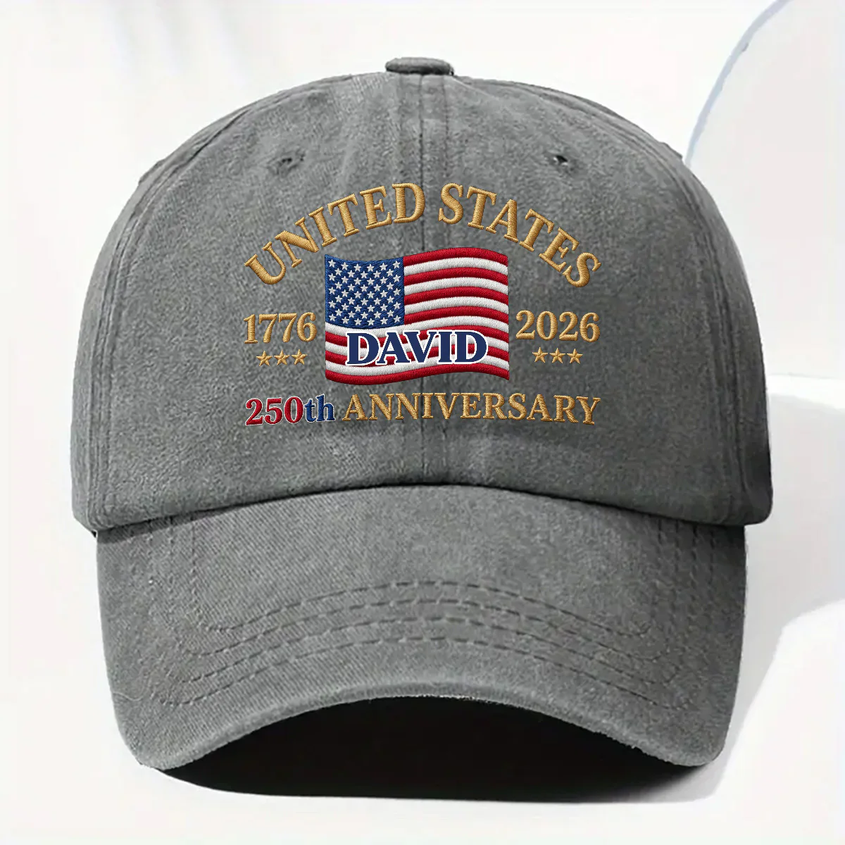 Proud To Be American - Personalized Custom Vintage Washed Denim Cap - Image 5