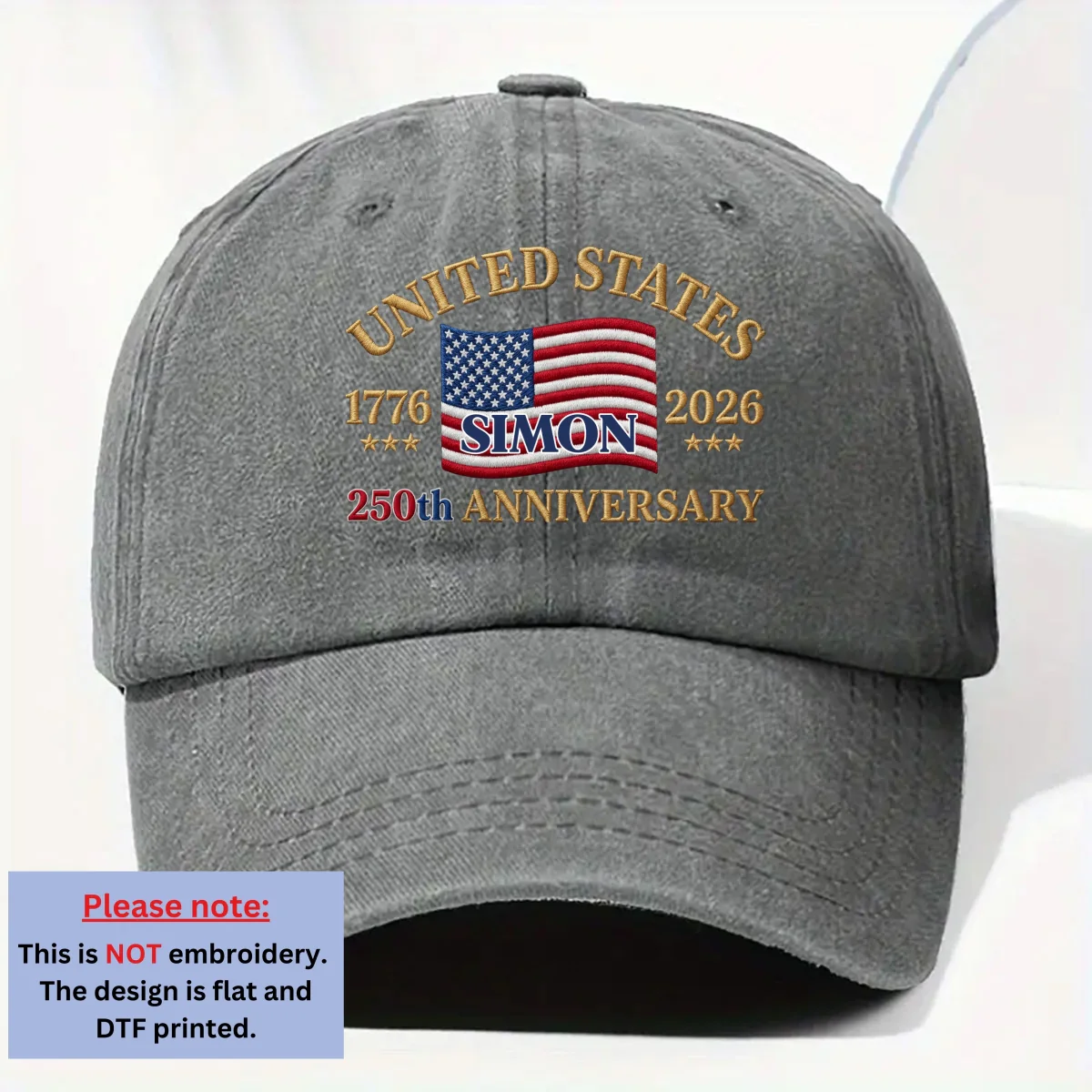 Proud To Be American - Personalized Custom Vintage Washed Denim Cap - Image 8