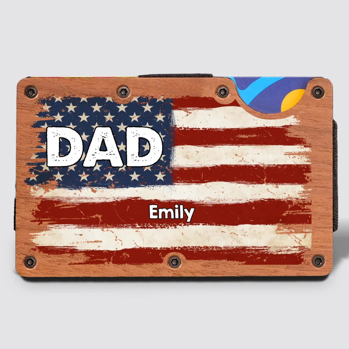 Proud To Be American - Personalized Custom Wooden Card Holder - Image 7