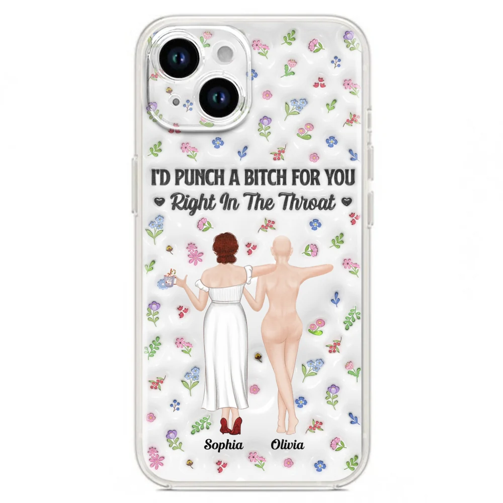 Punch Bitch Besties - Personalized Custom 3D Inflated Effect Phone Case - Image 19