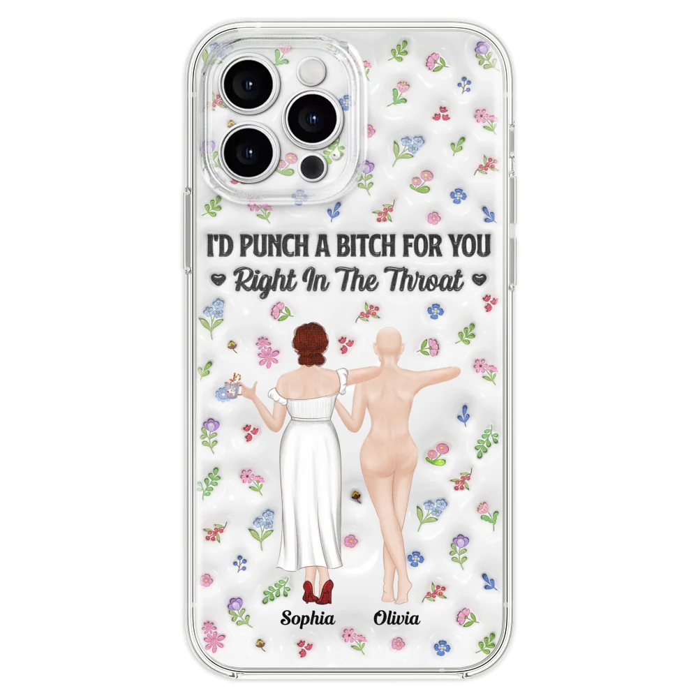 Punch Bitch Besties - Personalized Custom 3D Inflated Effect Phone Case - Image 23