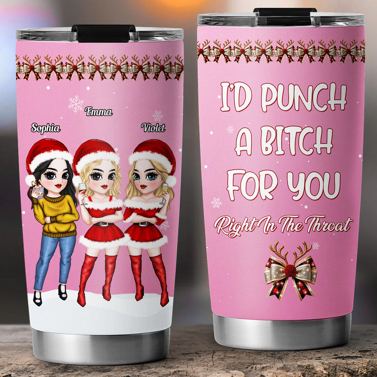 Punch Bitch - Personalized Custom Tumbler - Image 3