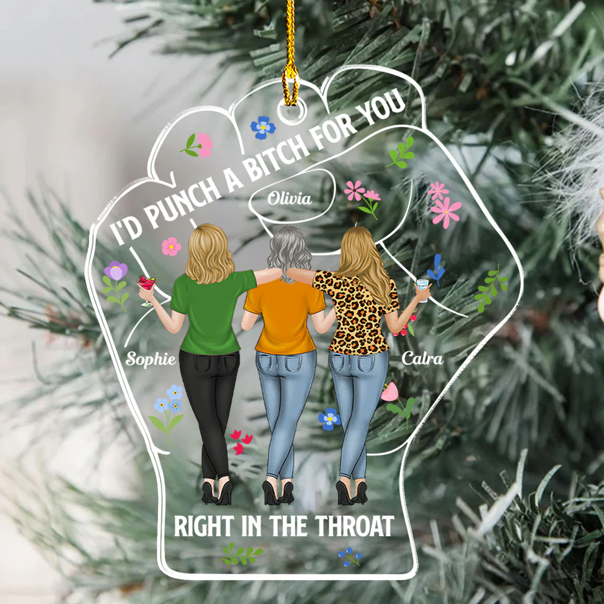 Punch For Friendship - Personalized Custom Acrylic Ornament - Image 3