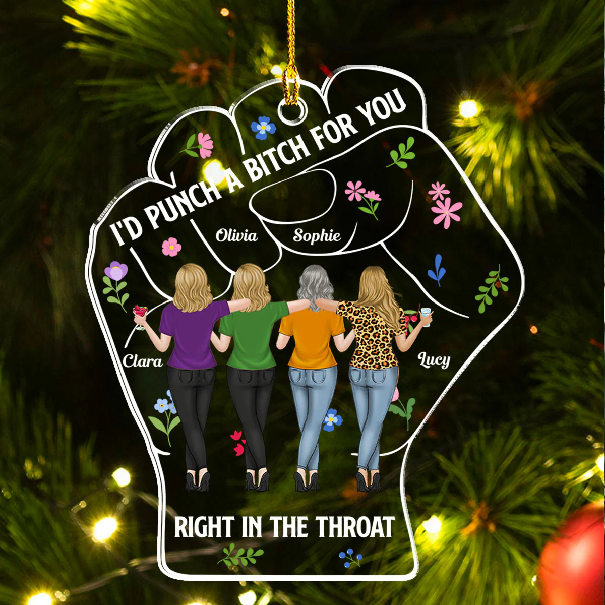 Punch For Friendship - Personalized Custom Acrylic Ornament - Image 4
