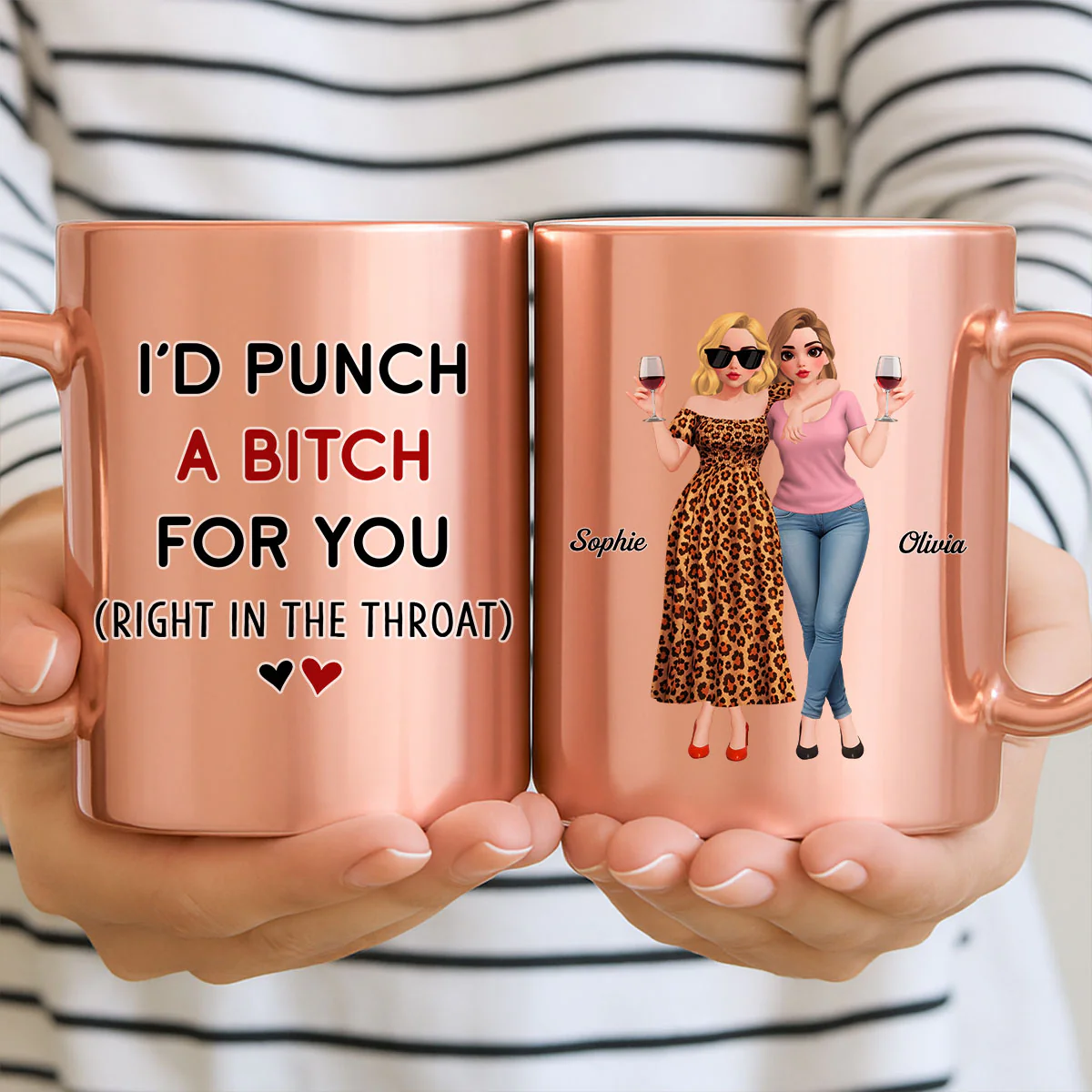 Punch For You Cartoonize - Personalized Custom Metallic Mug - Image 3