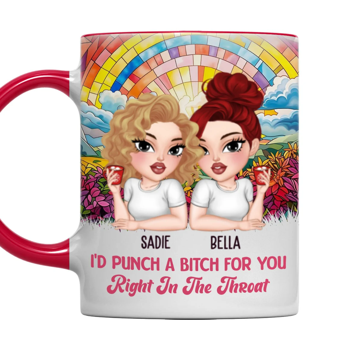 Punch For You My Bestie - Personalized Custom Accent Mug - Image 9