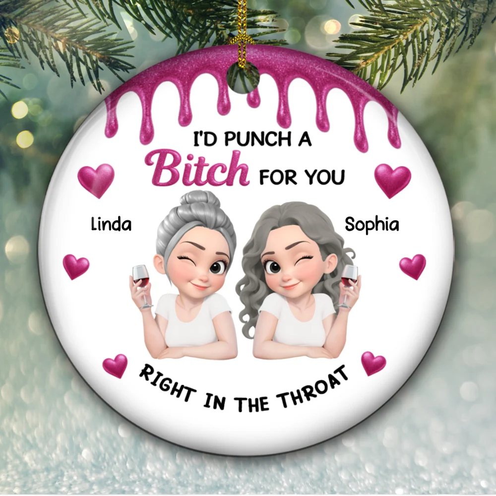Punch For You My Girl - Personalized Custom Ceramic Ornament - Image 5
