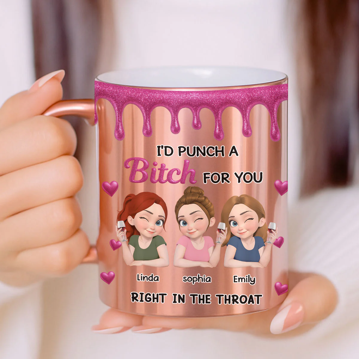 Punch For You My Girl - Personalized Custom Metallic Mug - Image 4