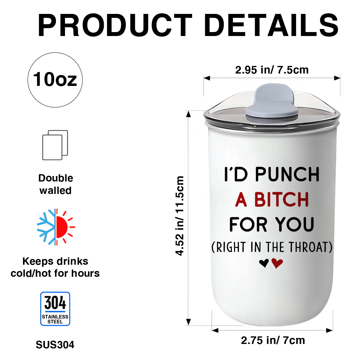 Punch For You - Personalized Custom 10oz Tumbler - Image 6
