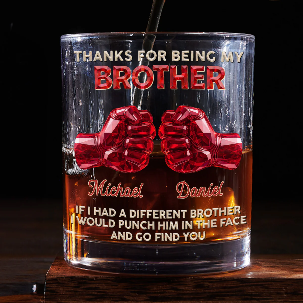 Punch Him And Find You- Personalized Custom Whiskey Glass