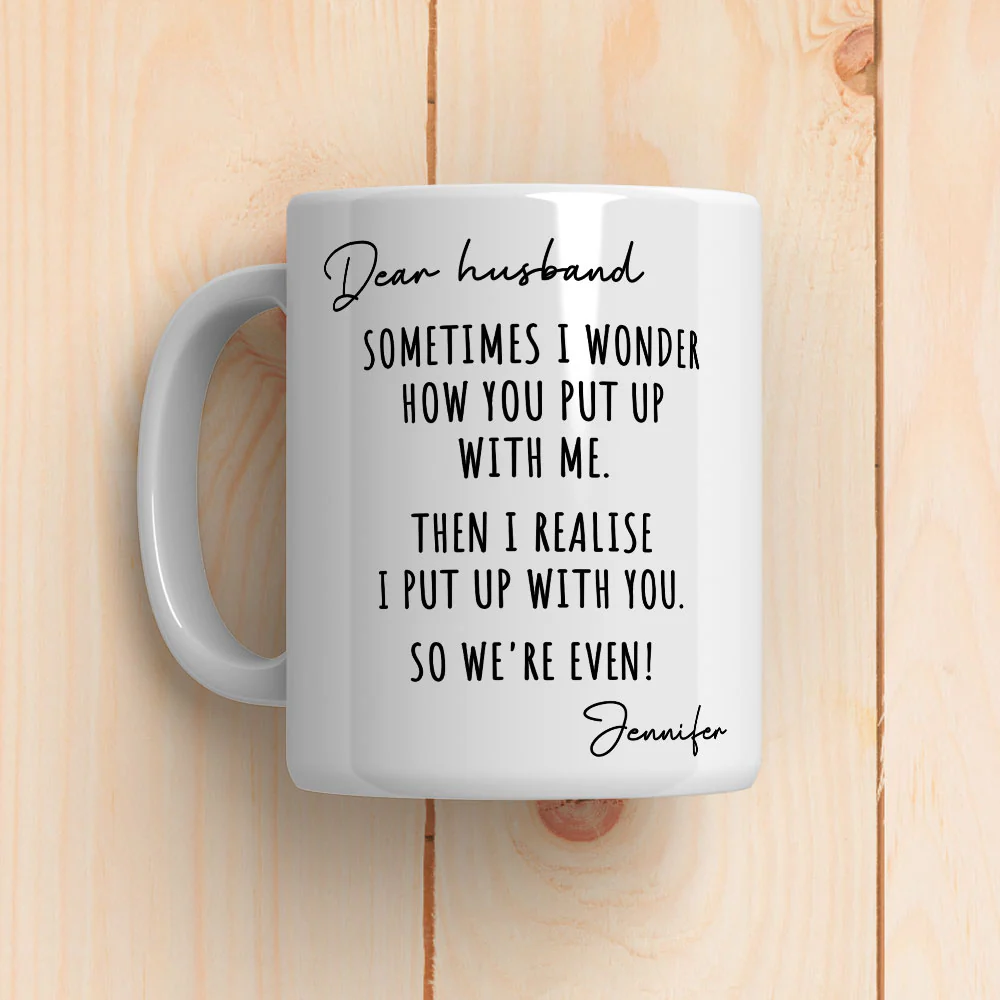 Put Up With Me - Personalized Custom Coffee Mug - Image 3