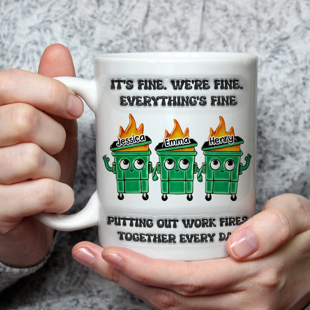 Putting Out Work Fires Together Every Day - Personalized Custom 3D Inflated Effect Mug - Image 3