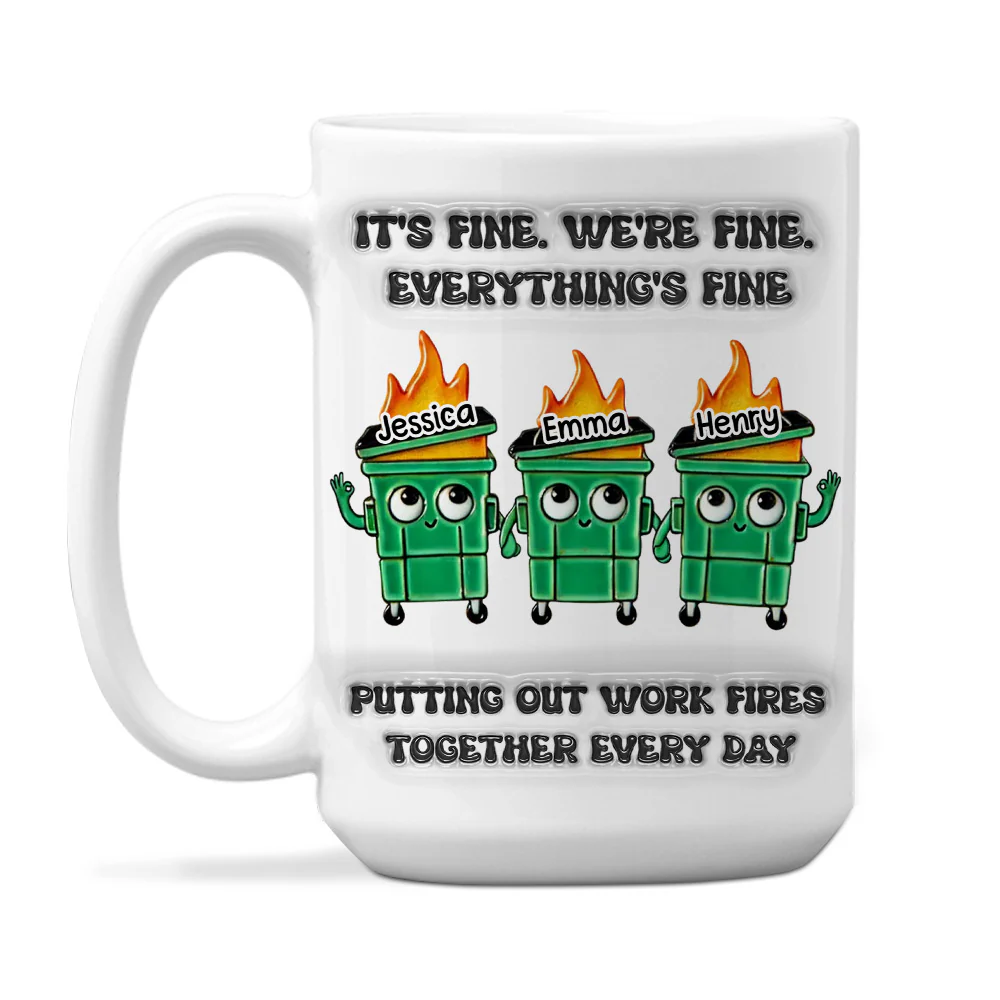 Putting Out Work Fires Together Every Day - Personalized Custom 3D Inflated Effect Mug - Image 4
