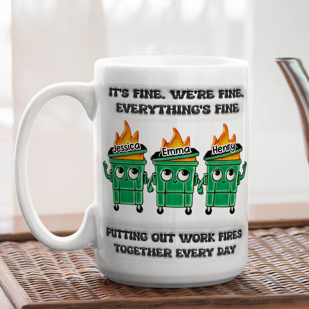 Putting Out Work Fires Together Every Day - Personalized Custom 3D Inflated Effect Mug - Image 5