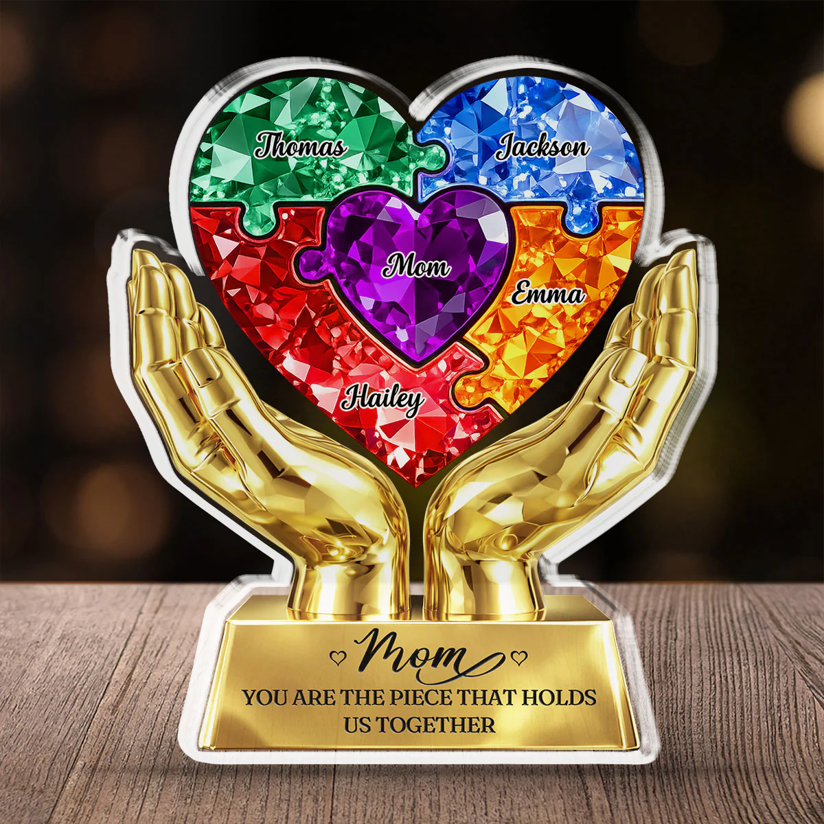 Puzzle Heart - Personalized Custom Acrylic Plaque