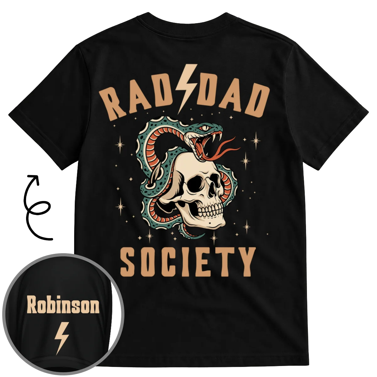 Rad Dad Society - Personalized Custom Shirt With Design On Sleeve - Image 7