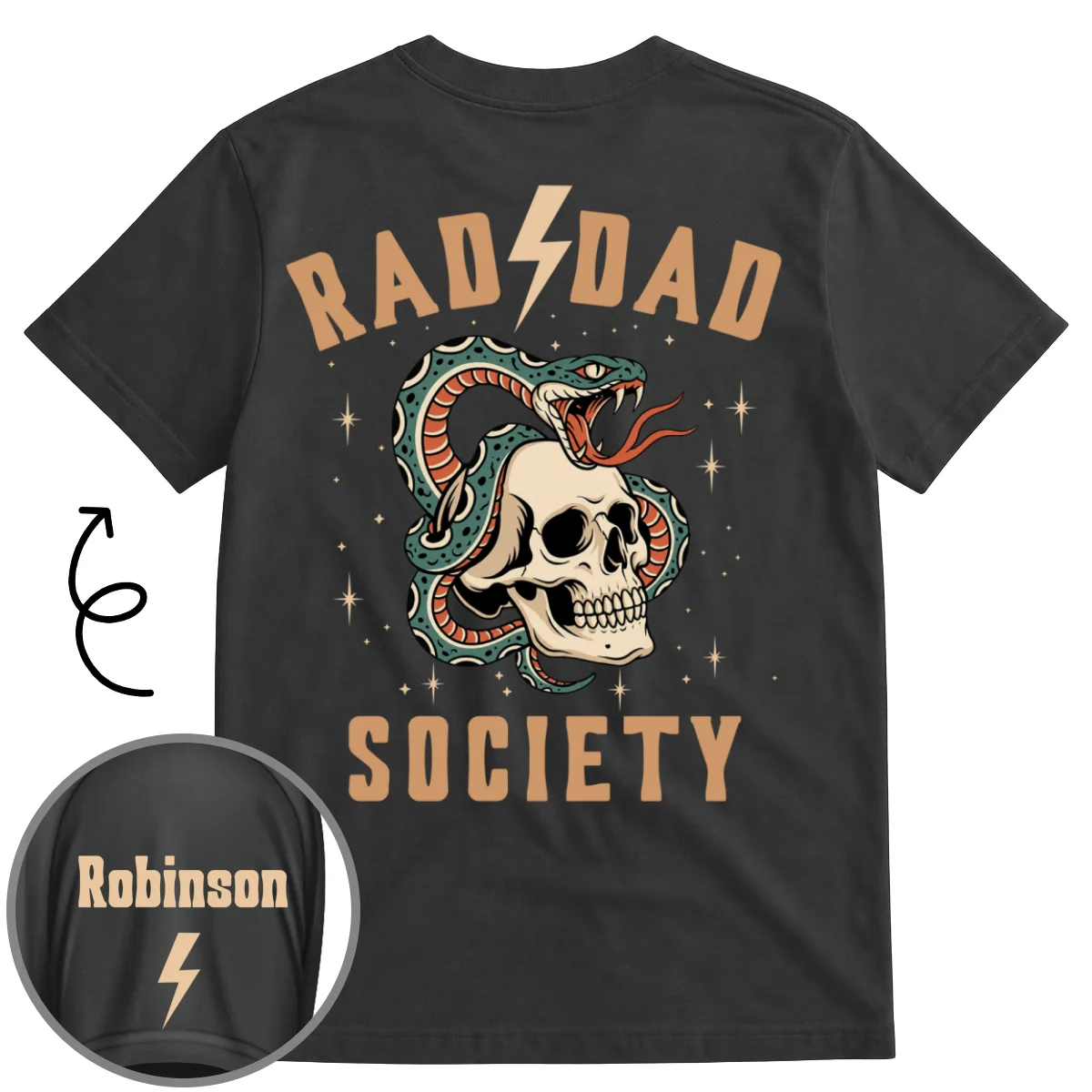 Rad Dad Society - Personalized Custom Shirt With Design On Sleeve - Image 8