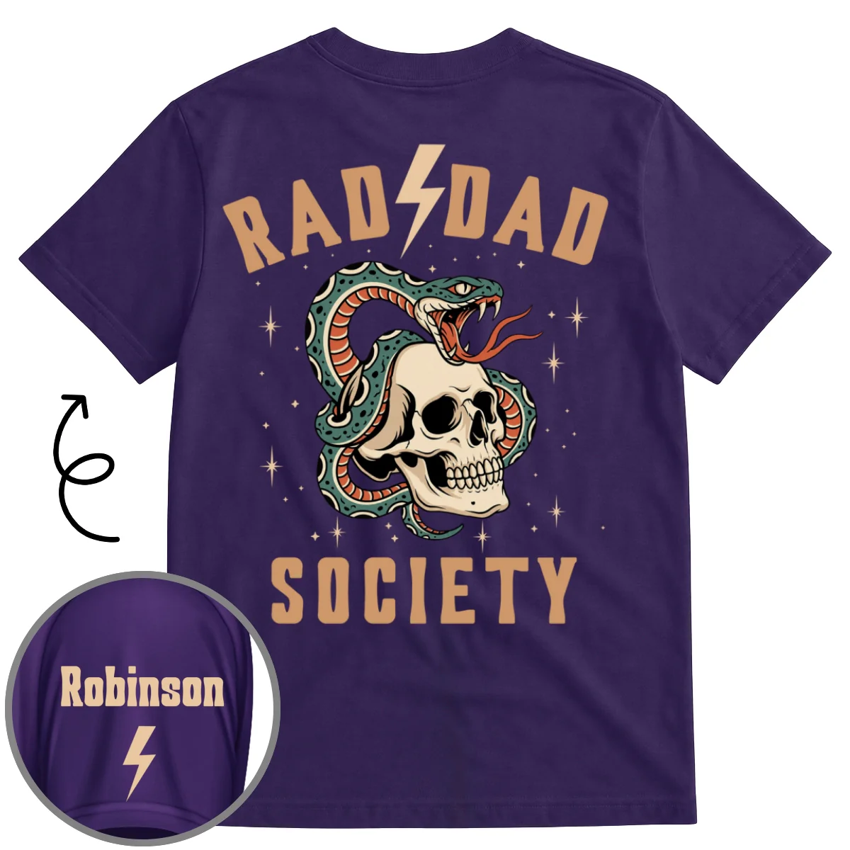 Rad Dad Society - Personalized Custom Shirt With Design On Sleeve - Image 9