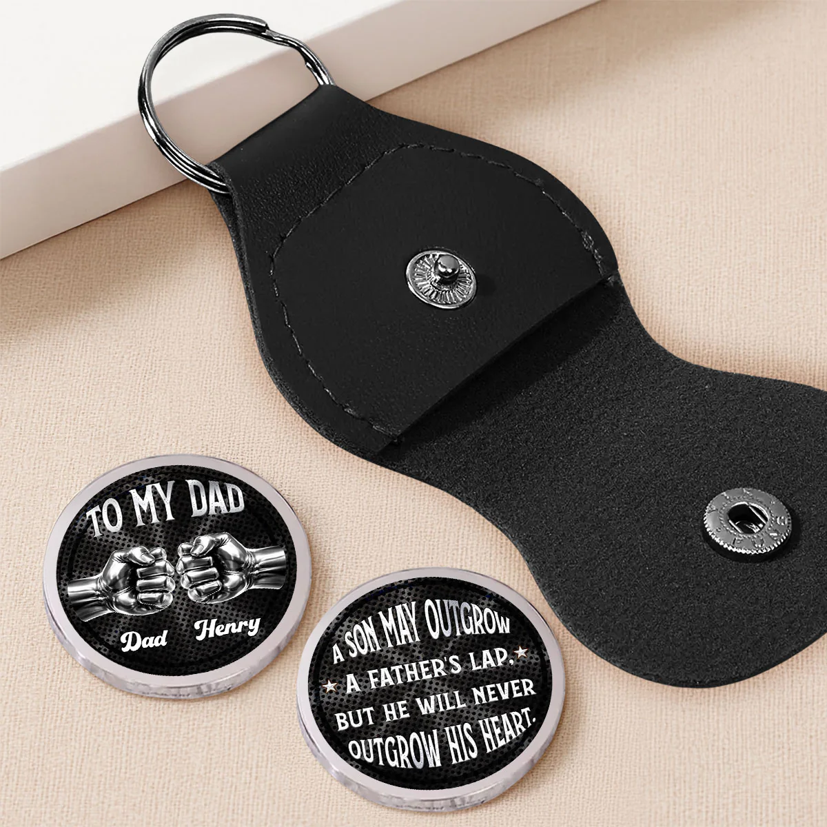 Raised By Dad - Personalized Custom Pocket Hug - Image 2