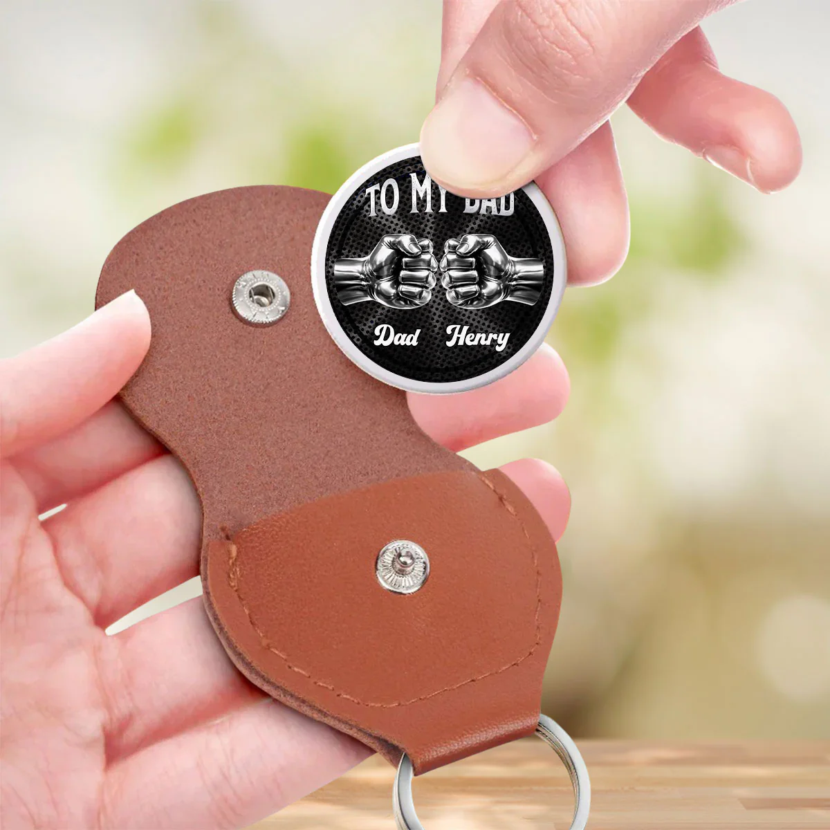 Raised By Dad - Personalized Custom Pocket Hug - Image 3