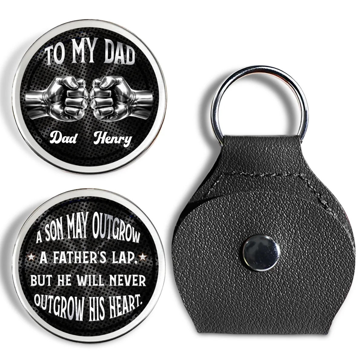 Raised By Dad - Personalized Custom Pocket Hug - Image 7
