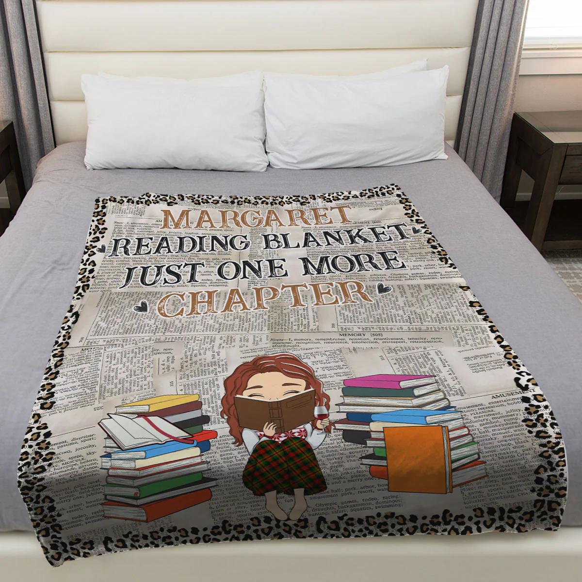 Reading Blanket - Personalized Custom Fleece Blanket - Image 4